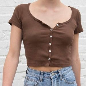 BRANDY MELVILLE BROWN ZELLY TOP